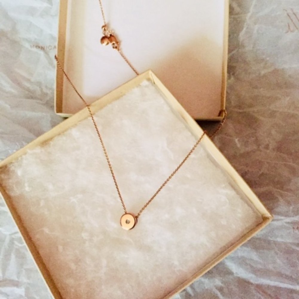 ❌SOLD❌Monica Vinader Rose Gold Diamond Necklace - Picture 5 of 10